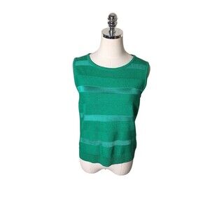 St John Sport Sweater Women's Size Small Green Sleeveless